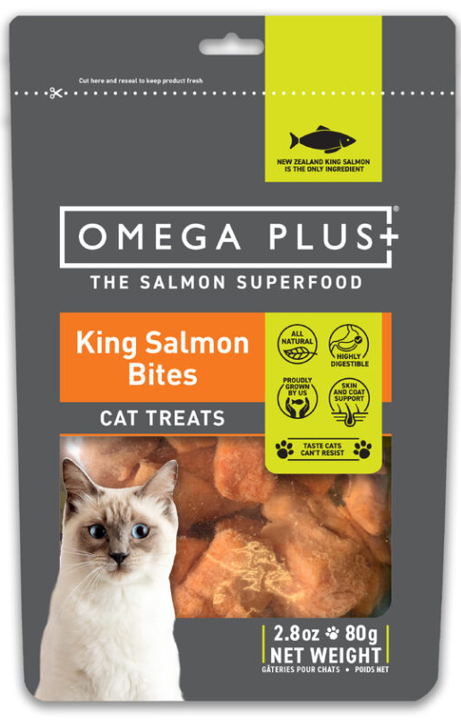 Omega Plus King Salmon Bites Cat Treats 80g