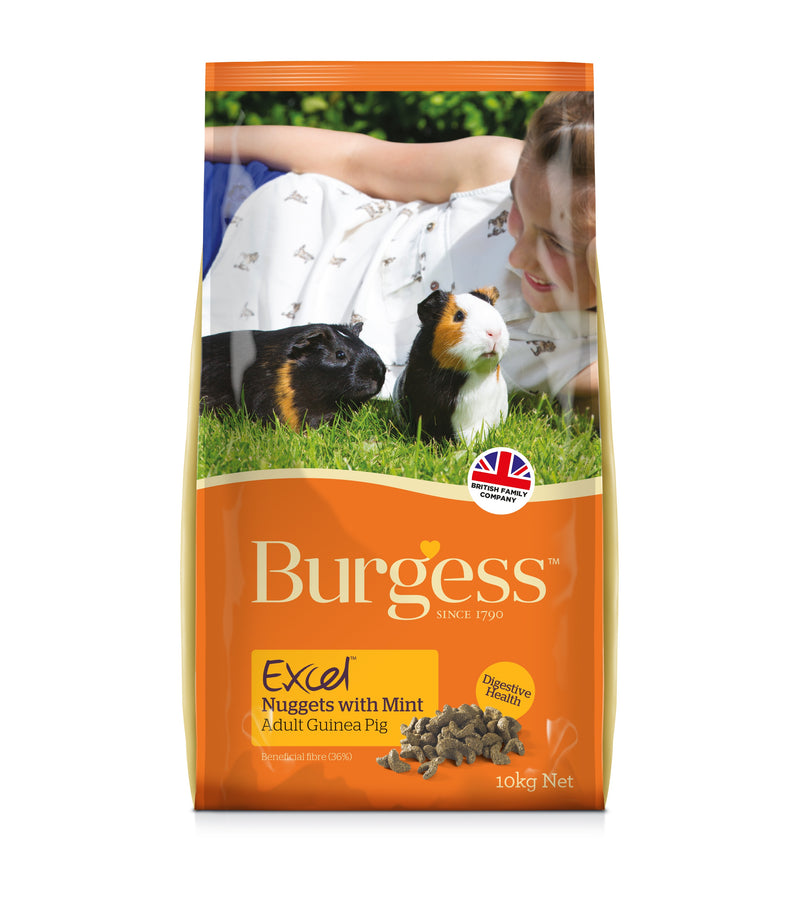 Burgess Excel Adult Guinea Pig Nuggets with Mint 10KG