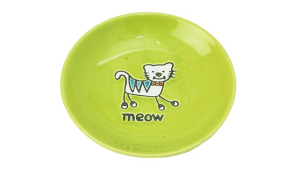 Silly Kitty Saucer Lime Green