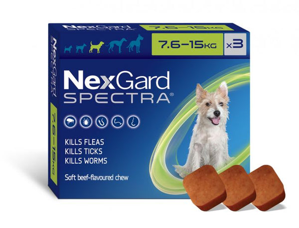 Nexgard Spectra Chewable Dog 7.6-15KG 3 Pack