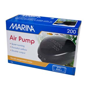 Air Pump Marina 200 Twin Outlets Suitable For 125 - 225 Ltr Aquariums