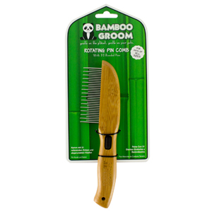 Bamboo Groom Rotating Pin Comb With 31 Rounded Pins