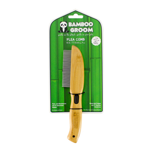 Bamboo Groom Flea Comb With 77 Rotating Pins