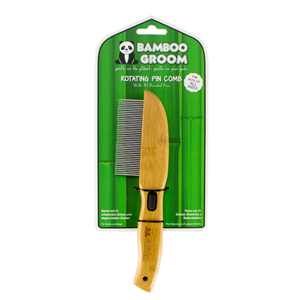 Bamboo Groom Rotating Pin Comb With 41 Rounded Pins