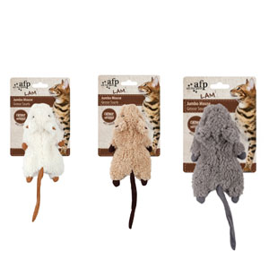 AFP Lambswool Jumbo Crinkle Catnip Rodent Asst Colours