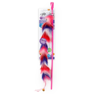 AFP Furry Ball Cat Long Fluff Wand - Red