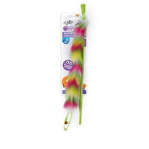 AFP Furry Ball Cat Long Fluff Wand - Pink And Green