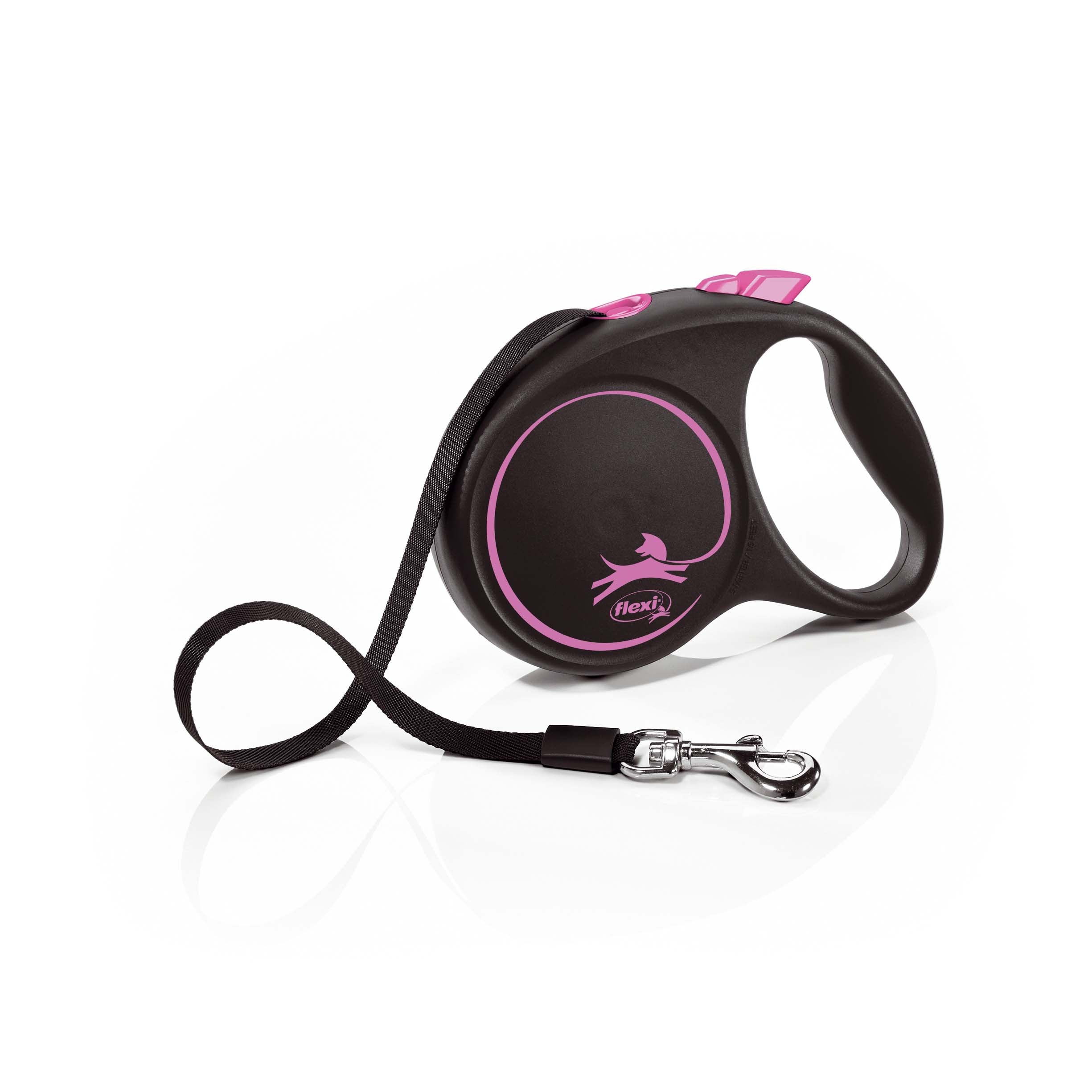 Flexi Black Design Tape Retractable Leash 5m