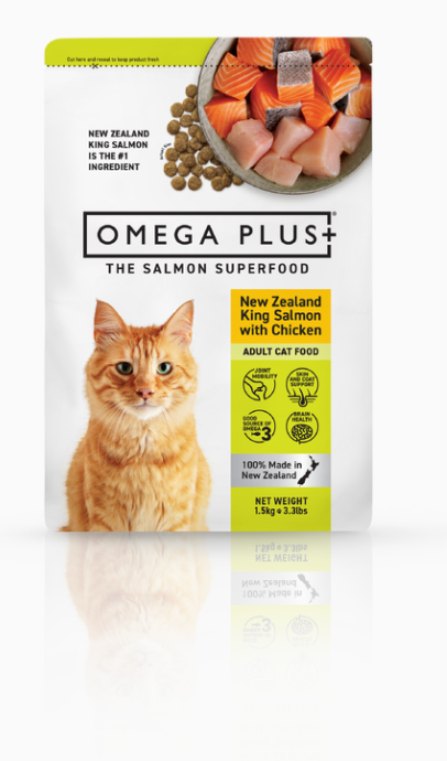 Omega Plus King Salmon Dry with Chicken Cat Food 1.5kg