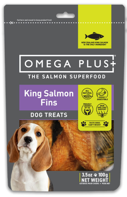 Omega Plus King Salmon Fins Dog Treats 100g