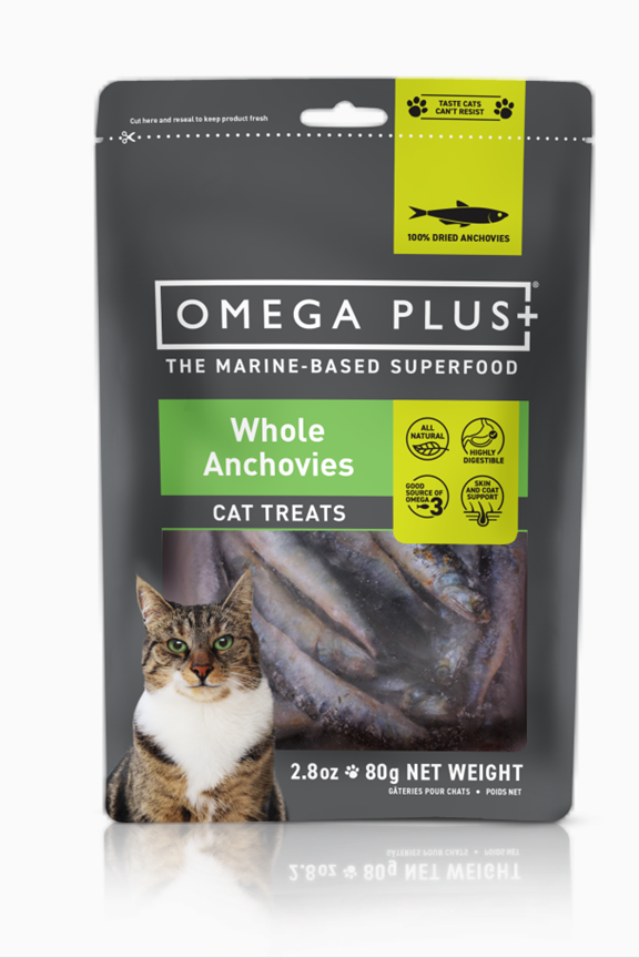 Omega Plus King Salmon Whole Anchovy Cat Treats 80g