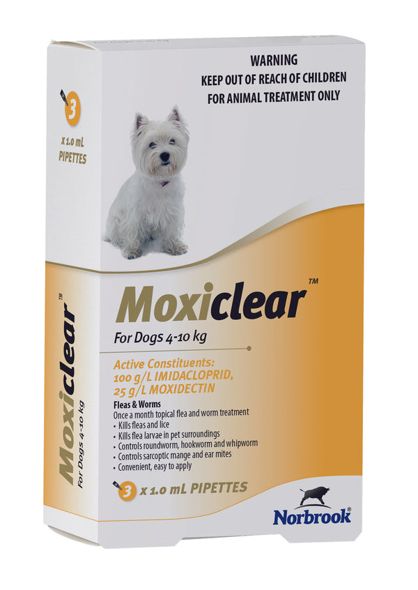 Moxiclear For Dogs 4-10kg 3 Pack