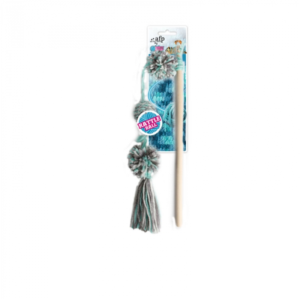 AFP Knotty Habit Cat Yarn Pom Pom Wand - Cat Toys 