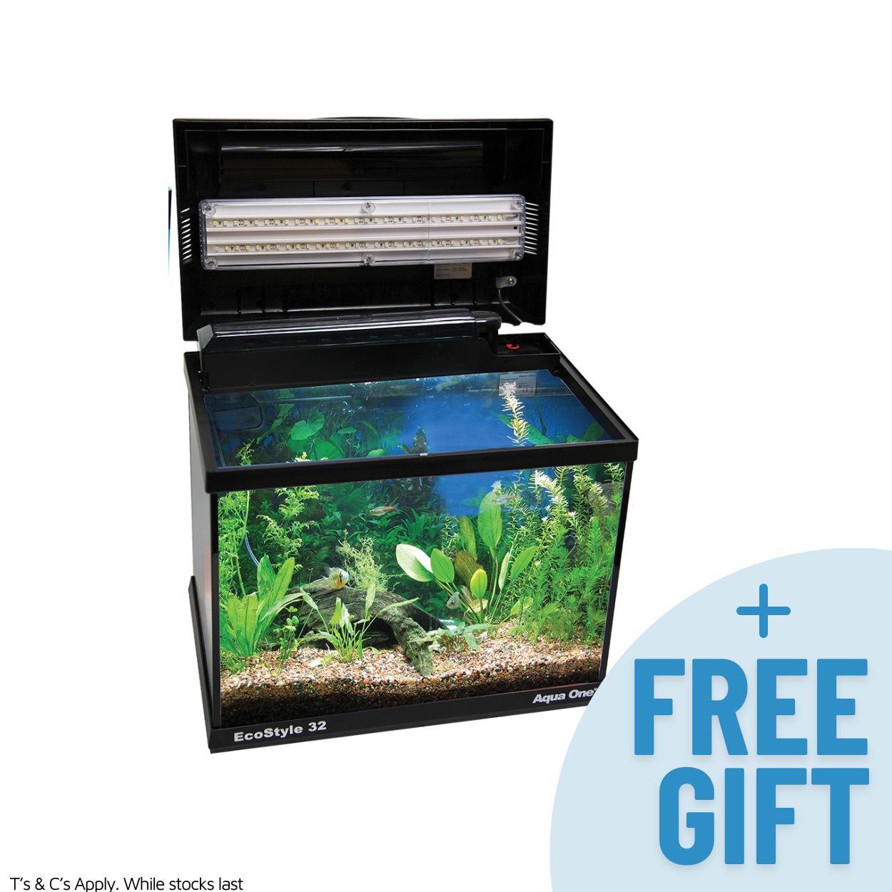 Aqua One Ecostyle 32 Aquarium Black 14L - Fish Tanks & Cabinets 