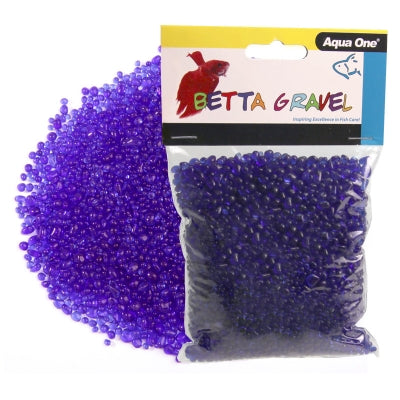 Aqua One Gravel Betta Glass Purple 350g - Fish Tank Decorations 