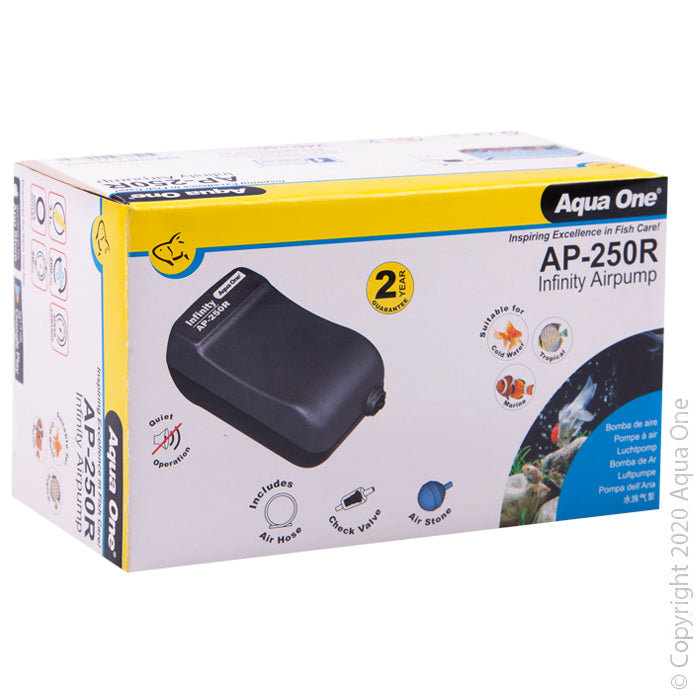 Aqua One Infinity Air Pump AP250R - Fish Tank Air Pumps, Air Stones & Accessories - Default Title