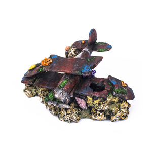 AquaWorld Crashed Bi-Plane - Fish Tank Decorations 