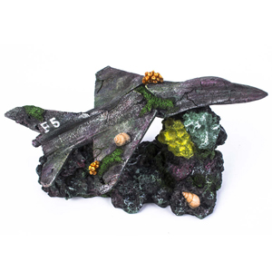 AquaWorld Crashed Jet Plane - Fish Tank Decorations 