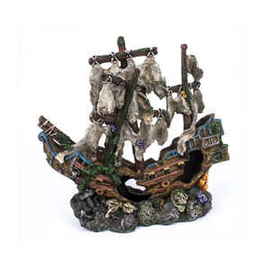 AquaWorld Old Shipwreck Lrg - Fish Tank Decorations 