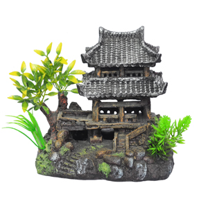 AquaWorld Oriental House - Fish Tank Decorations 