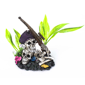 AquaWorld Pirate Skulls - Fish Tank Decorations 