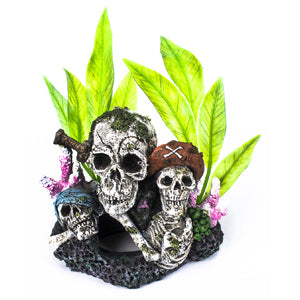 AquaWorld Pirate Skulls Trio - Fish Tank Decorations 