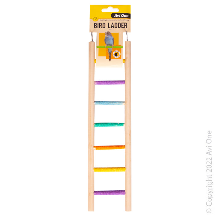 Avi One Wooden Ladder With 7 Sand Steps - Bird Perches, Ladders & Swings 