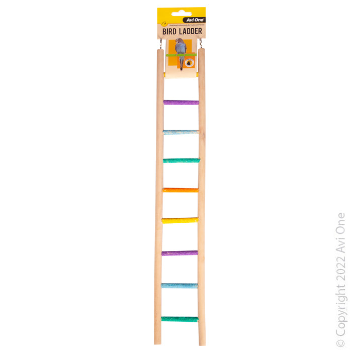 Avi One Wooden Ladder With 9 Sand Steps - Bird Perches, Ladders & Swings 