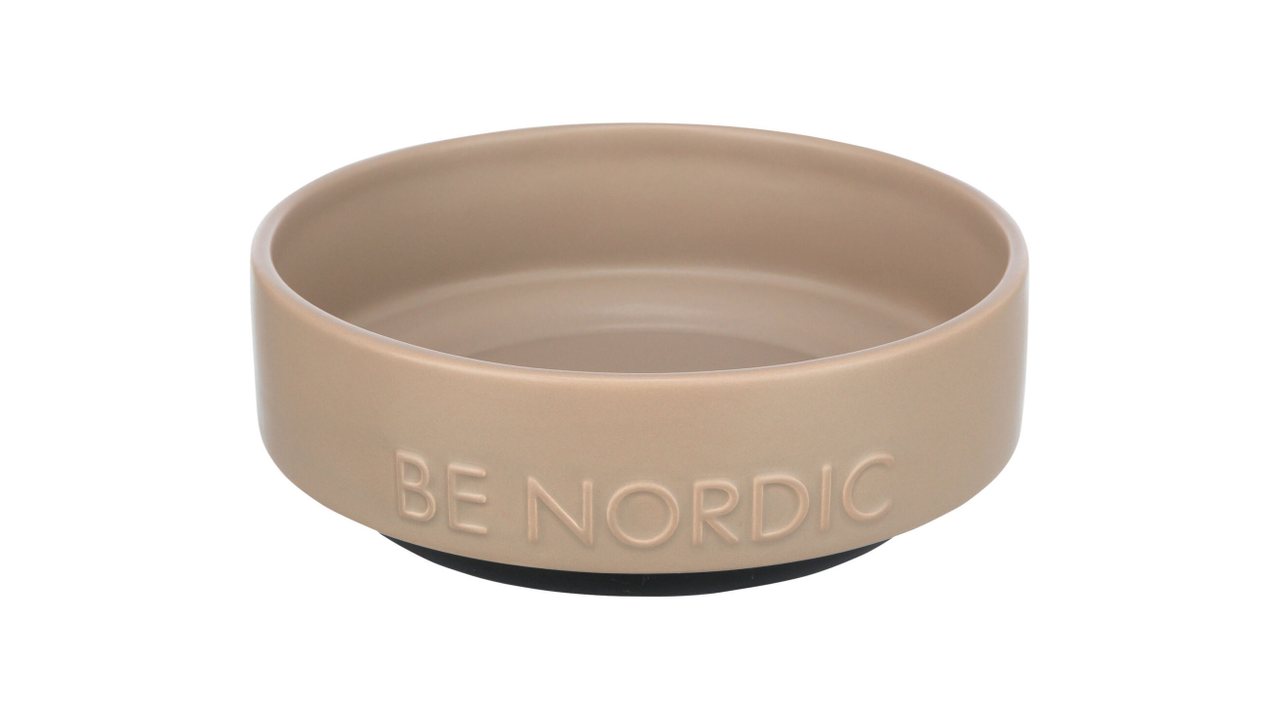 BE NORDIC Non-Slip Bowl 500ml Taupe - Dog Bowls & Feeding Accessories 