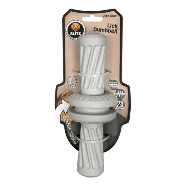 Blitz Dog Toy Rubber Lick Dumbbell - Dog Toys - Medium-Large
