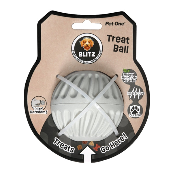Blitz Dog Toy Rubber Treat Ball - Dog Toys - Medium-Large