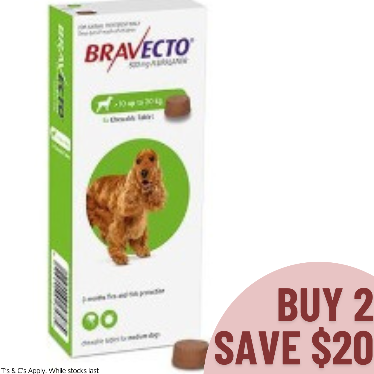 Bravecto Chewable Tablet Medium Dog 10-20KG