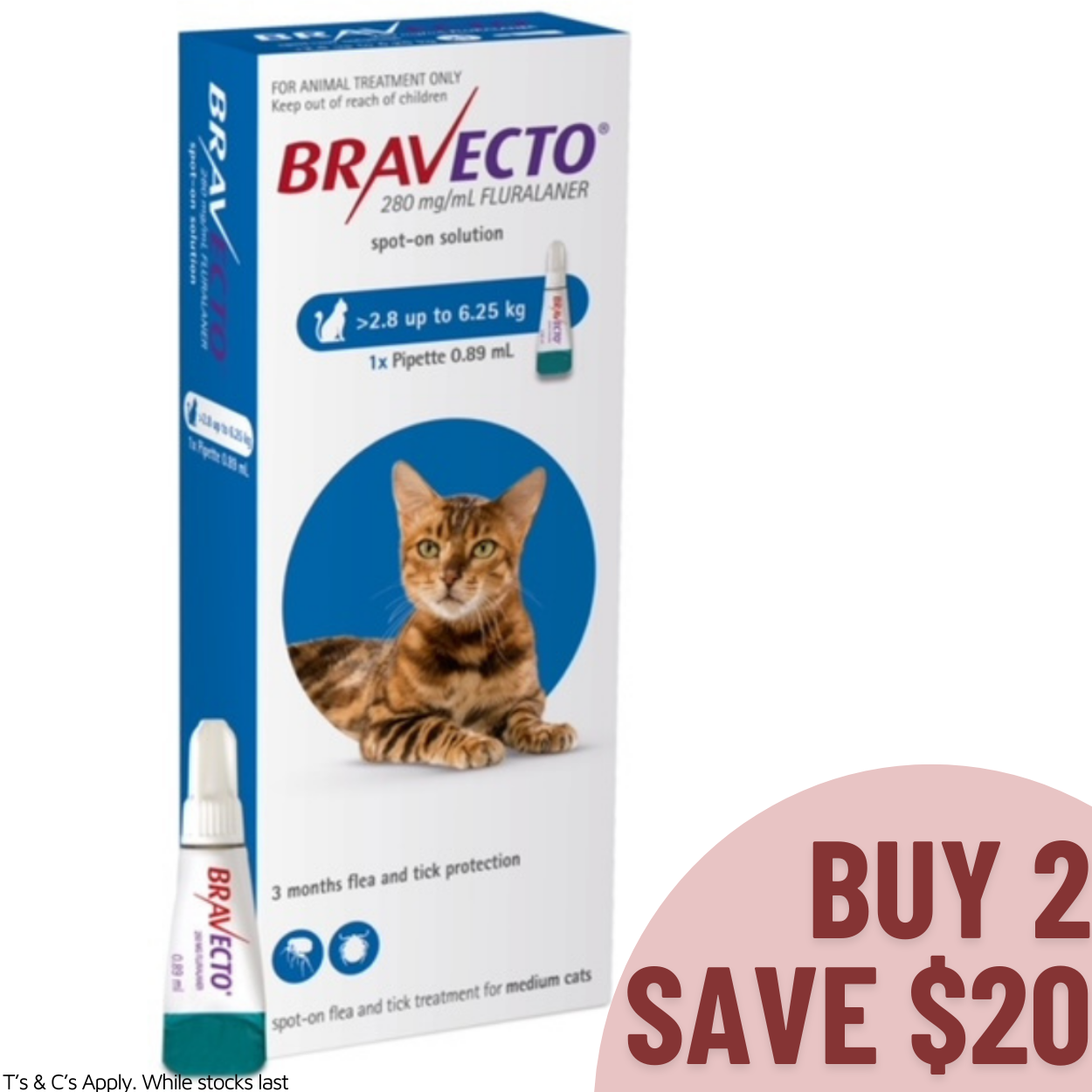 Bravecto Spot On Medium Cats 2.8-6.25KG