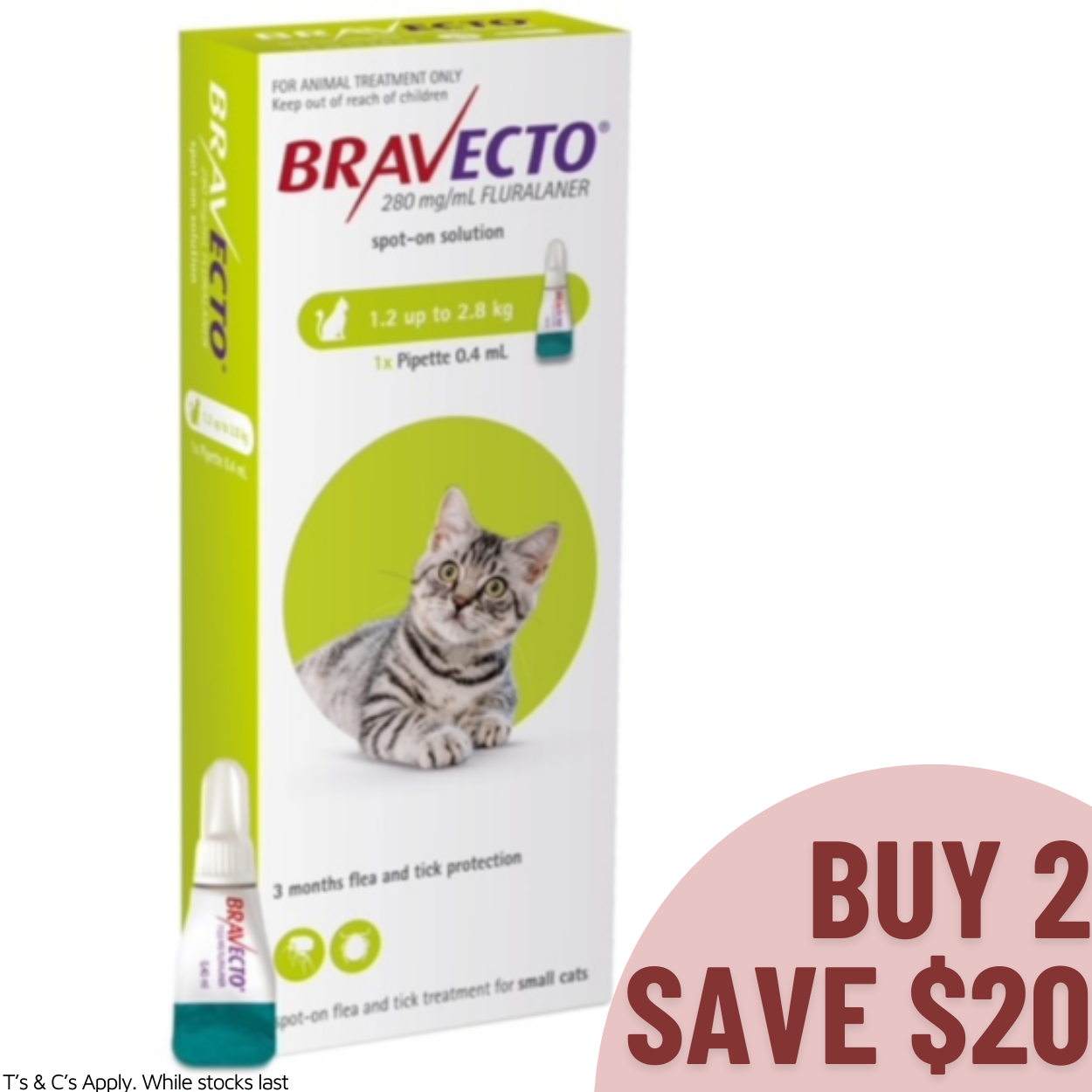 Bravecto Spot On Small Cats 1.2-2.8KG