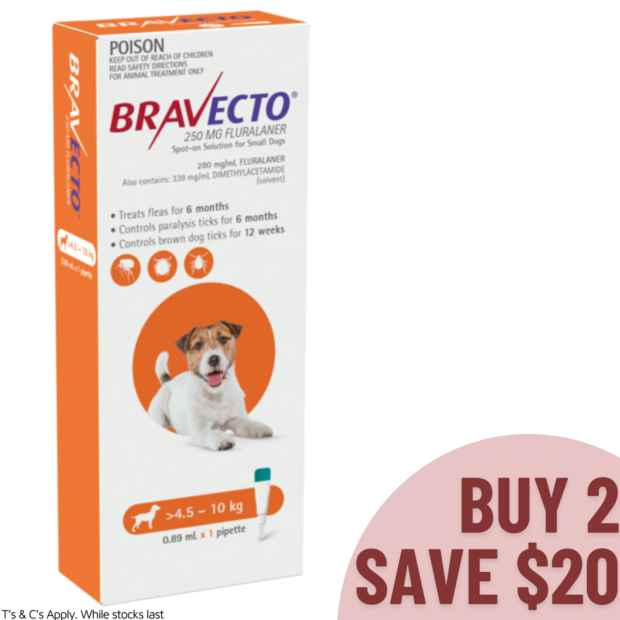 Bravecto Spot On Small Dogs 4.5-10KG