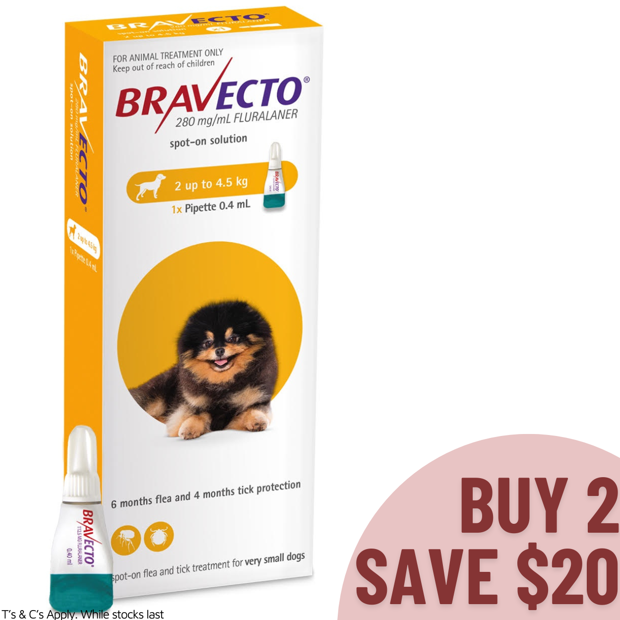 Bravecto Spot On Very Small Dogs 2-4.5KG