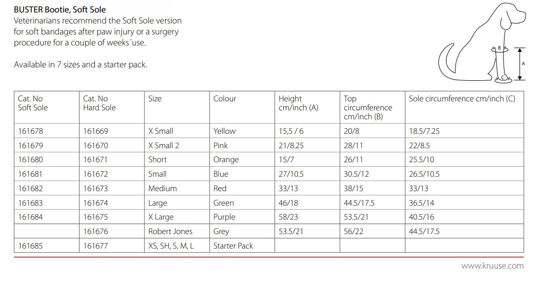 Buster Bootie Hard Sole X-Small 2 - Veterinary Canine Wound Care & First Aid 