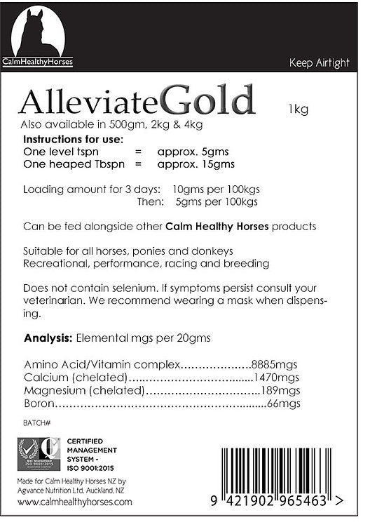 Calm Healthy Horses AlleviateGold - Equine Nutritional & Performance Supplements 
