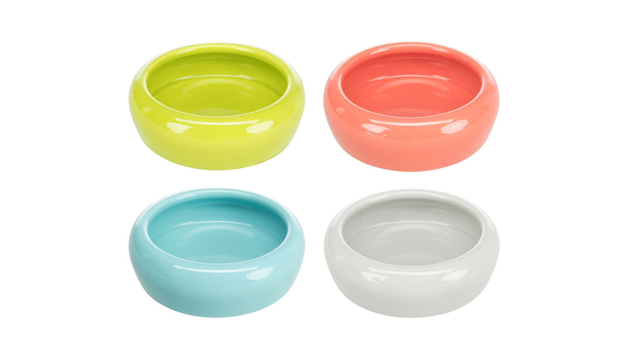 Ceramic Bowl with Rounded Rim 11cm - Small Animal Feeders & Waterers 