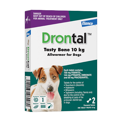 Drontal Dog Tasty Bone Allwormer 10KG 2 Pack - Dog Flea & Worm Treatments - Default Title