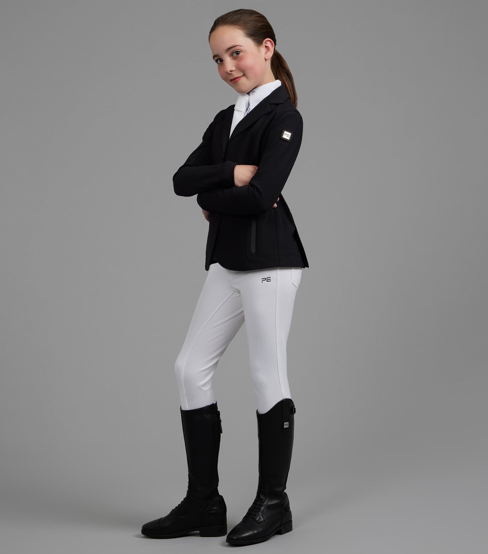 Premier Equine Evinco Girls Competition Jacket Jet Black