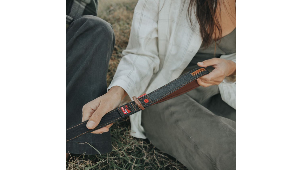 EzyDog Lead Zero Shock Black Denim 120cm - Dog Collars, Leashes & Harnesses 