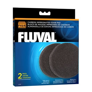 Fluval FX4/5/6 Carbon Impregnated Foam Pad 2Pk - Fish Tank Filter Media 