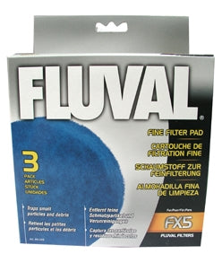 Fluval FX5 Fine Filter Pad 3pk - Fish Tank Filter Media 