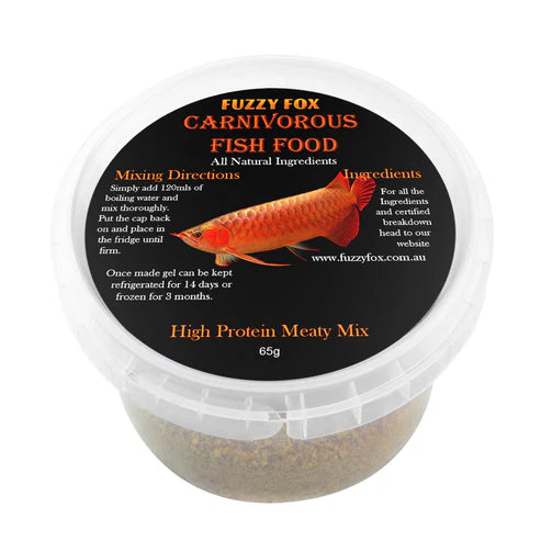 Fuzzy Fox Carnivore Meaty Mix Fish Gel - Fish Tank Food - 65g-200g-700g