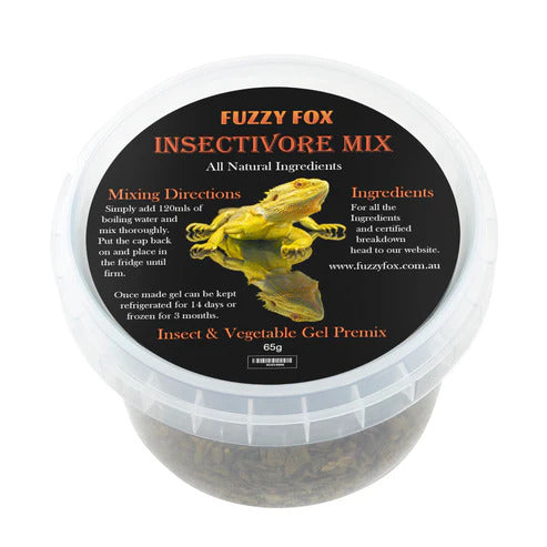 Fuzzy Fox Insectivore Reptile Mix Gel 65g - Reptile Food 
