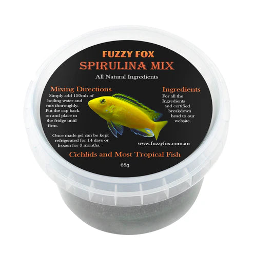 Fuzzy Fox Spirulina Fish Gel 65g - Fish Tank Food 