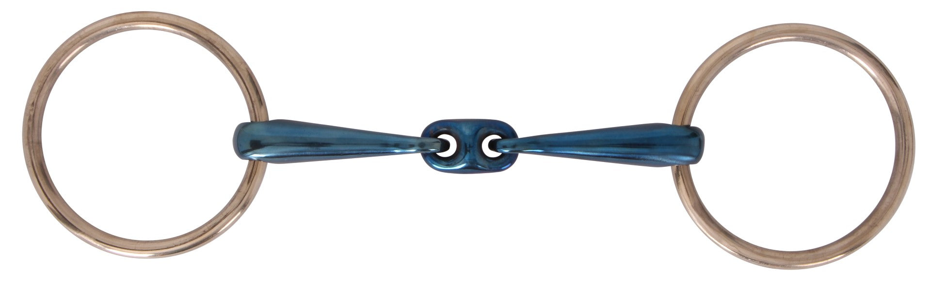 Platinum Blue Steel Loose Ring Snaffle Bit