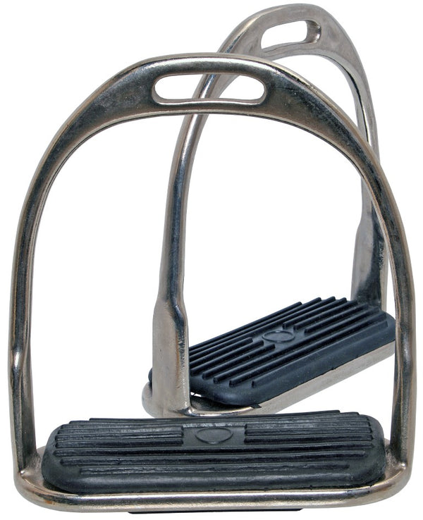 Blue Tag NP Stirrup Irons W/Rubber Treads