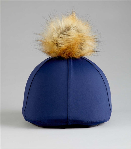 Premier Equine Jersey Hat Silk with Faux Fur Pom Pom